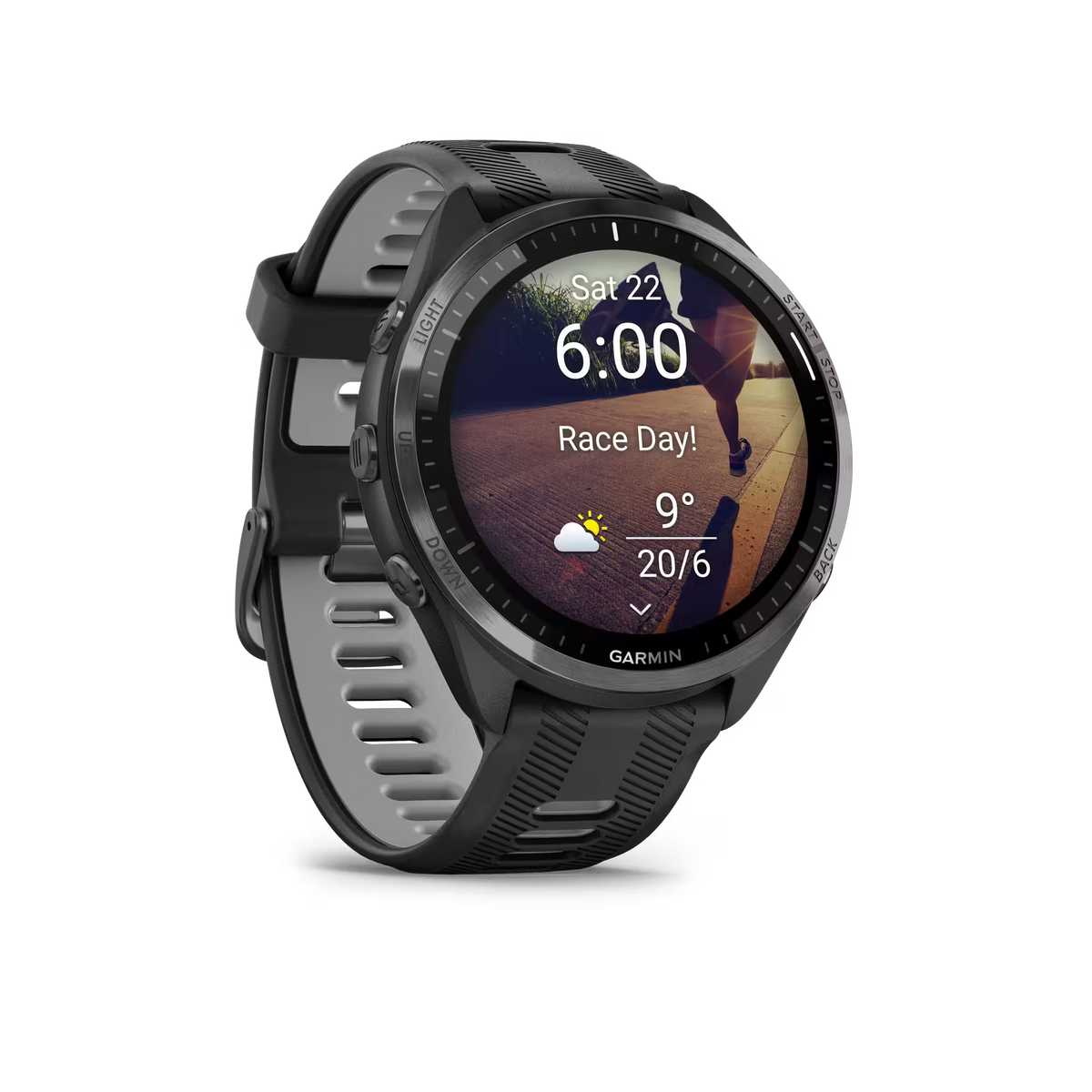 GARMIN Multisport-Smartwatch mit GPS und Herzfrequenzmessung Forerunner 965, schwarz/grau