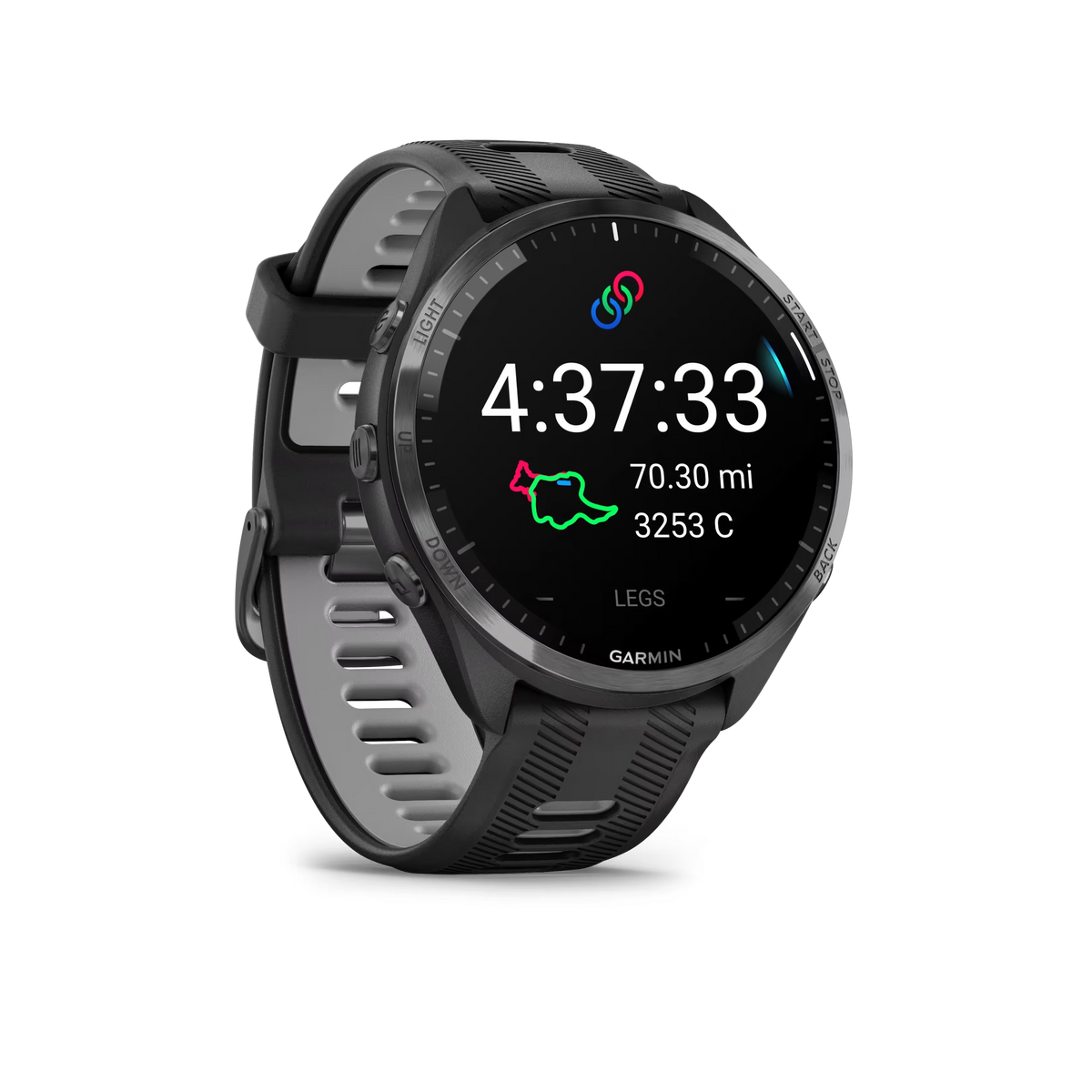 GARMIN Multisport-Smartwatch mit GPS und Herzfrequenzmessung Forerunner 965, schwarz/grau