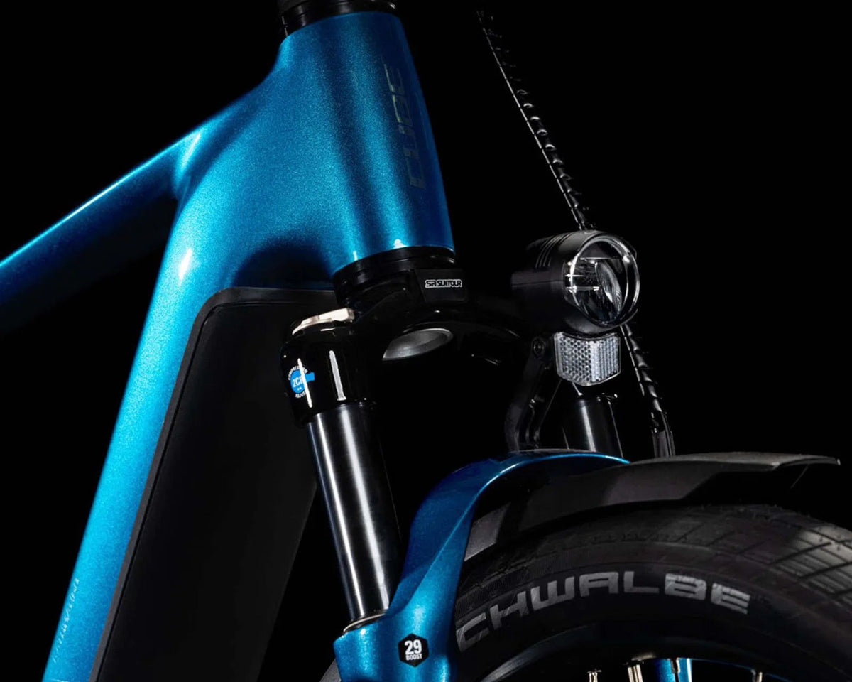 Kathmandu Hybrid EX 800 – Elektro-Trekkingrad 2025 | Elektroblau & Chrom, 29 Zoll – L